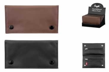 Angelo Feinschnittbeutel Leder Schwarz+Braun 10er set